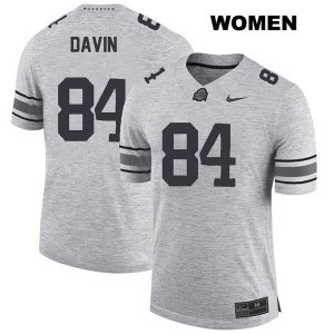 Women's NCAA Ohio State Buckeyes Brock Davin #84 College Stitched Authentic Nike Gray Football Jersey VT20F54VI